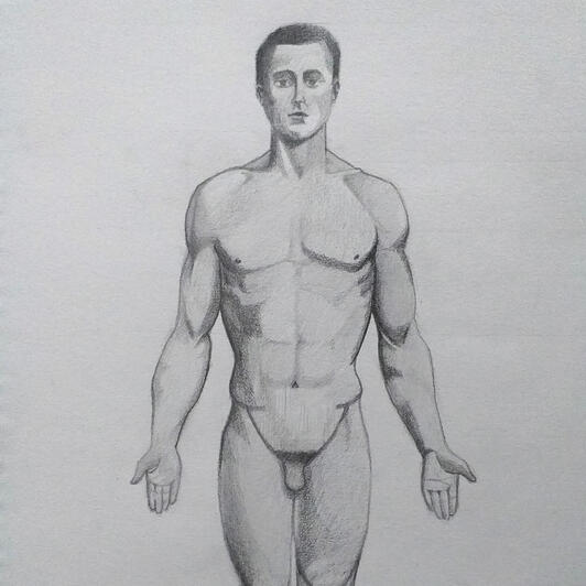 Human Figure Drawing - Front (Graphite on Paper)